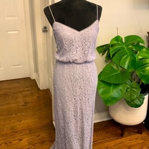 Adrianna Papell size 10 lace silver purple dress
